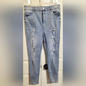 Refuge Light Blue Distressed Skinny Jeans